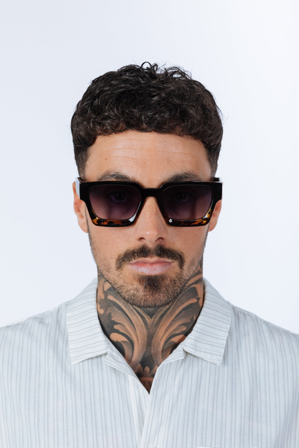 Square Retro Black Leopard Sunglasses