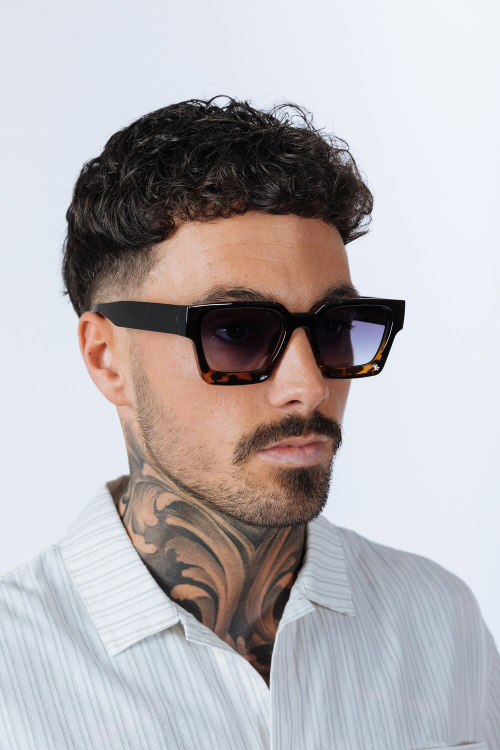 Square Retro Black Leopard Sunglasses