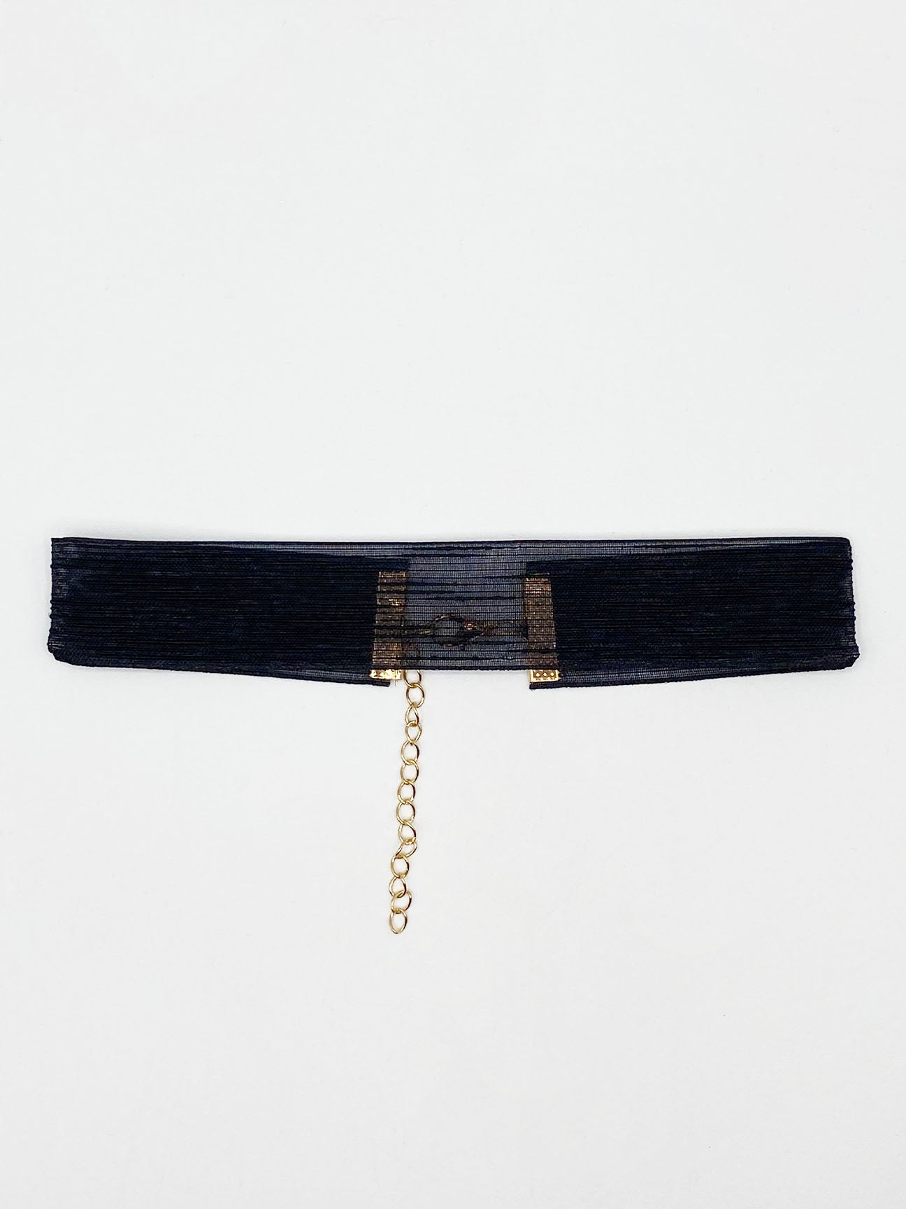 Black Plain Wide Organza Choker Necklace