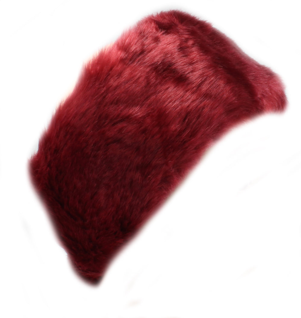 Soft Faux Fur Headband In Burgundy