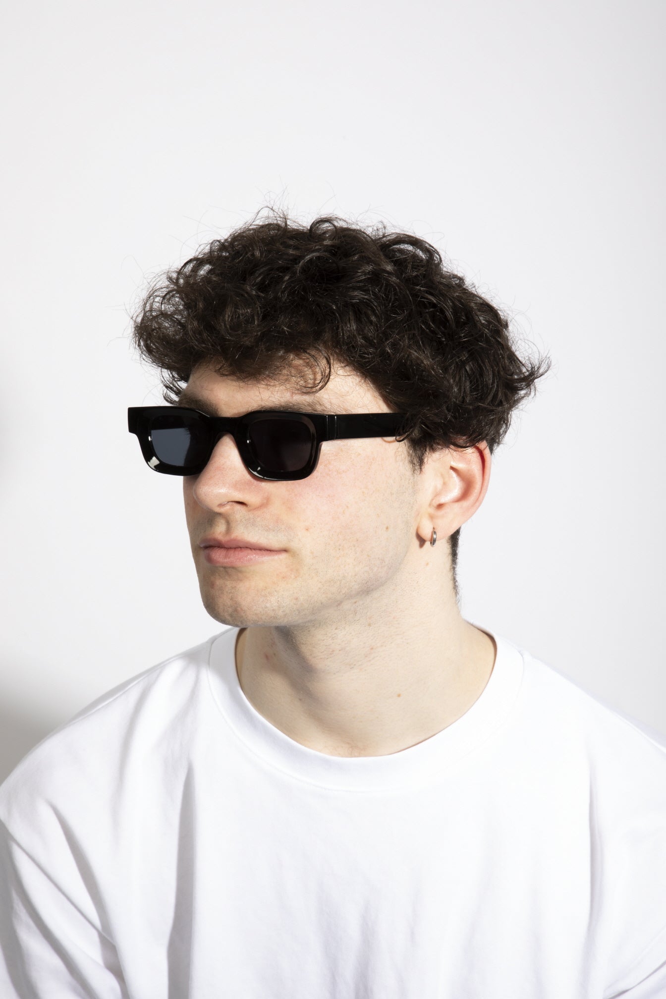 Chunky Square Frame Sunglasses in Black