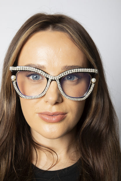 Festival Diamante with Pearls Cateye Glasses