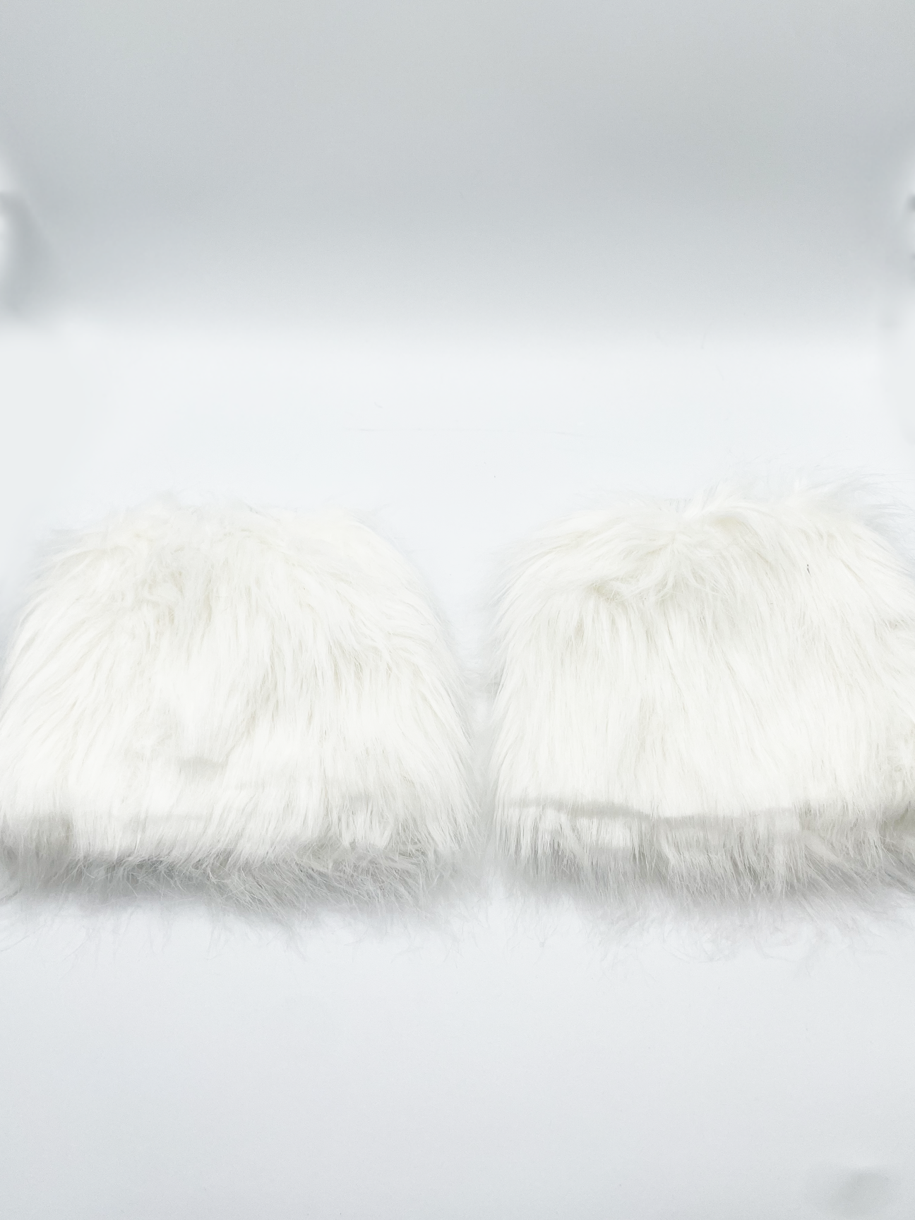 Faux Fur Ankle Warmers in White