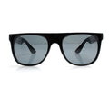 Black Wayfarer Flat Top Sunglasses with Black Lense