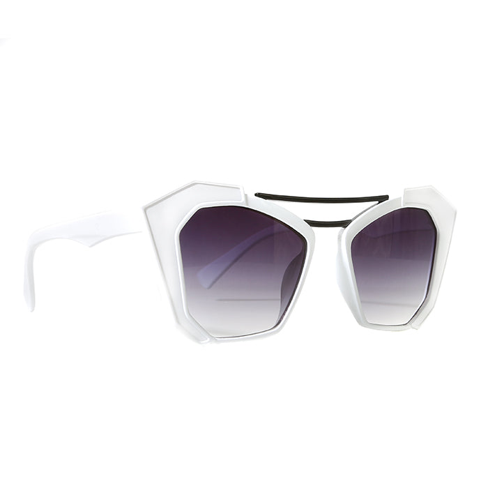 Angular Cateye Sunglasses in White