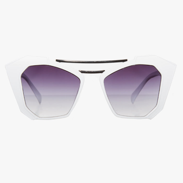 Angular Cateye Sunglasses in White