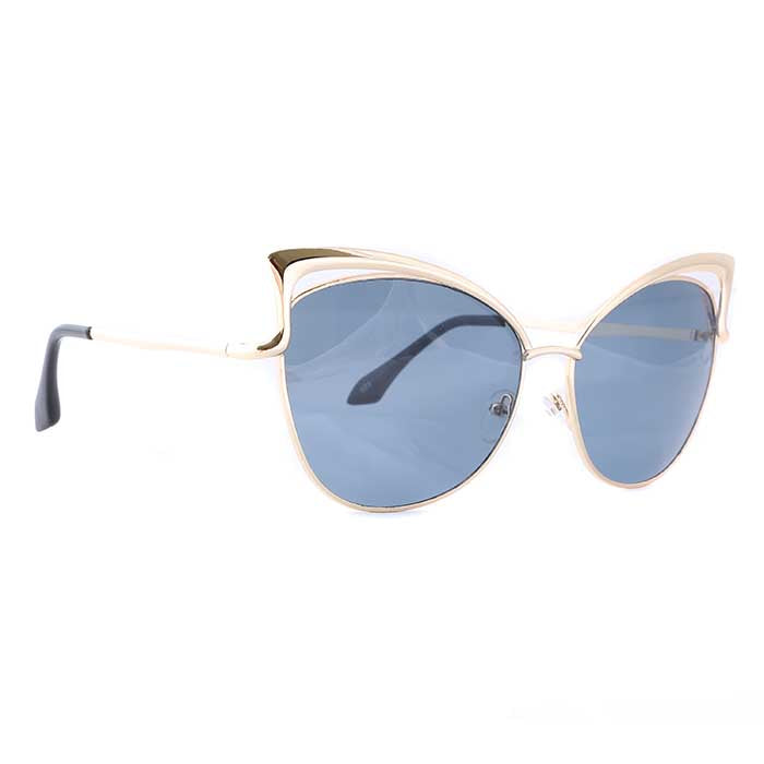 Silver Cat Eye Style Frame Round Sunglasses