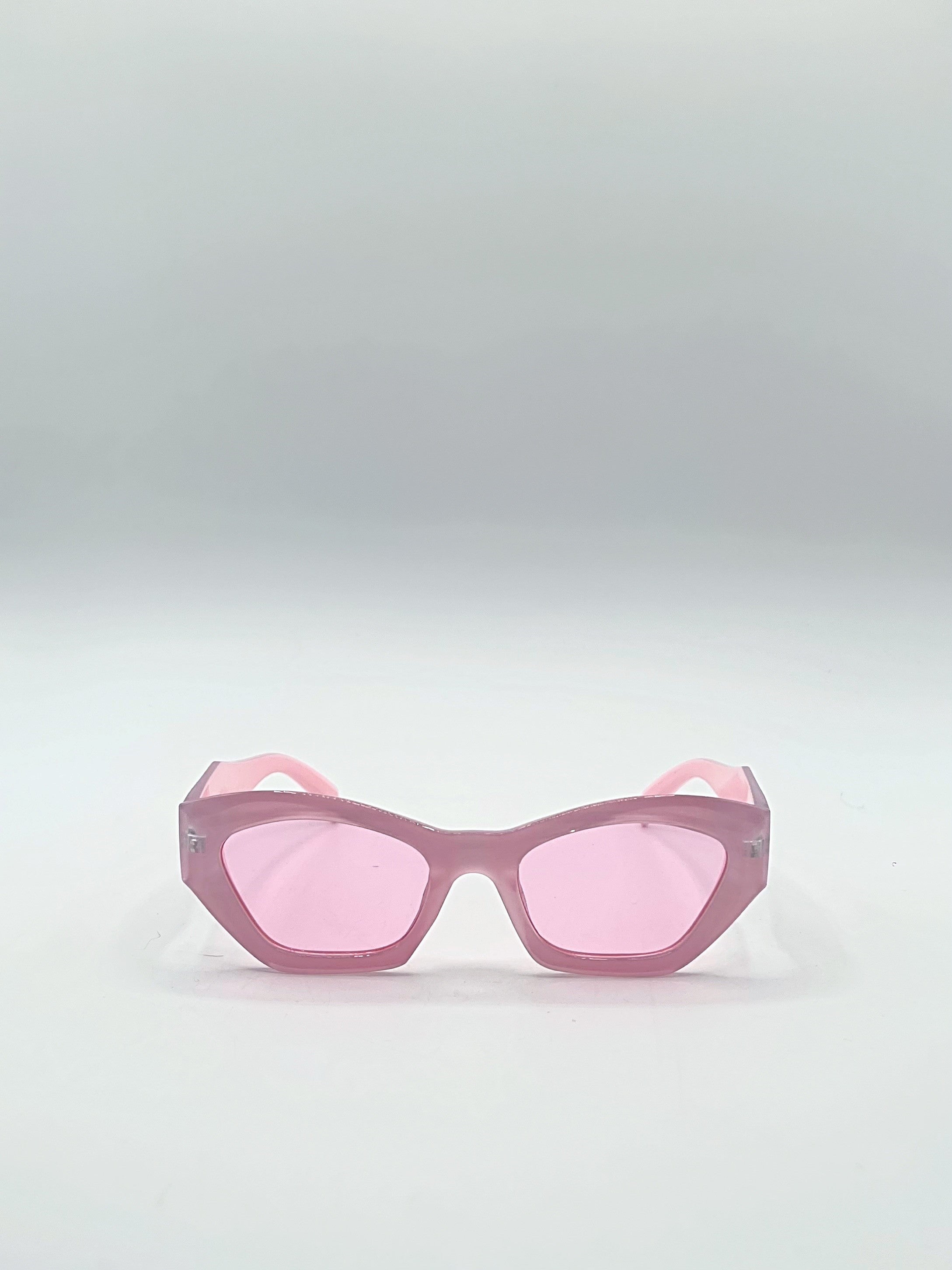 Angular Framed Sunglasses in Pink