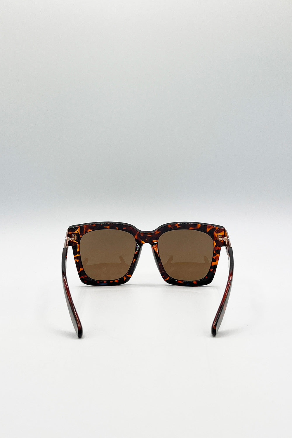 Oversize Tortoise Sunglasses with Gold Chain Detail