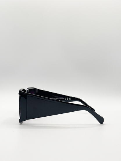 Oversized square sunglasses with diamonte detail