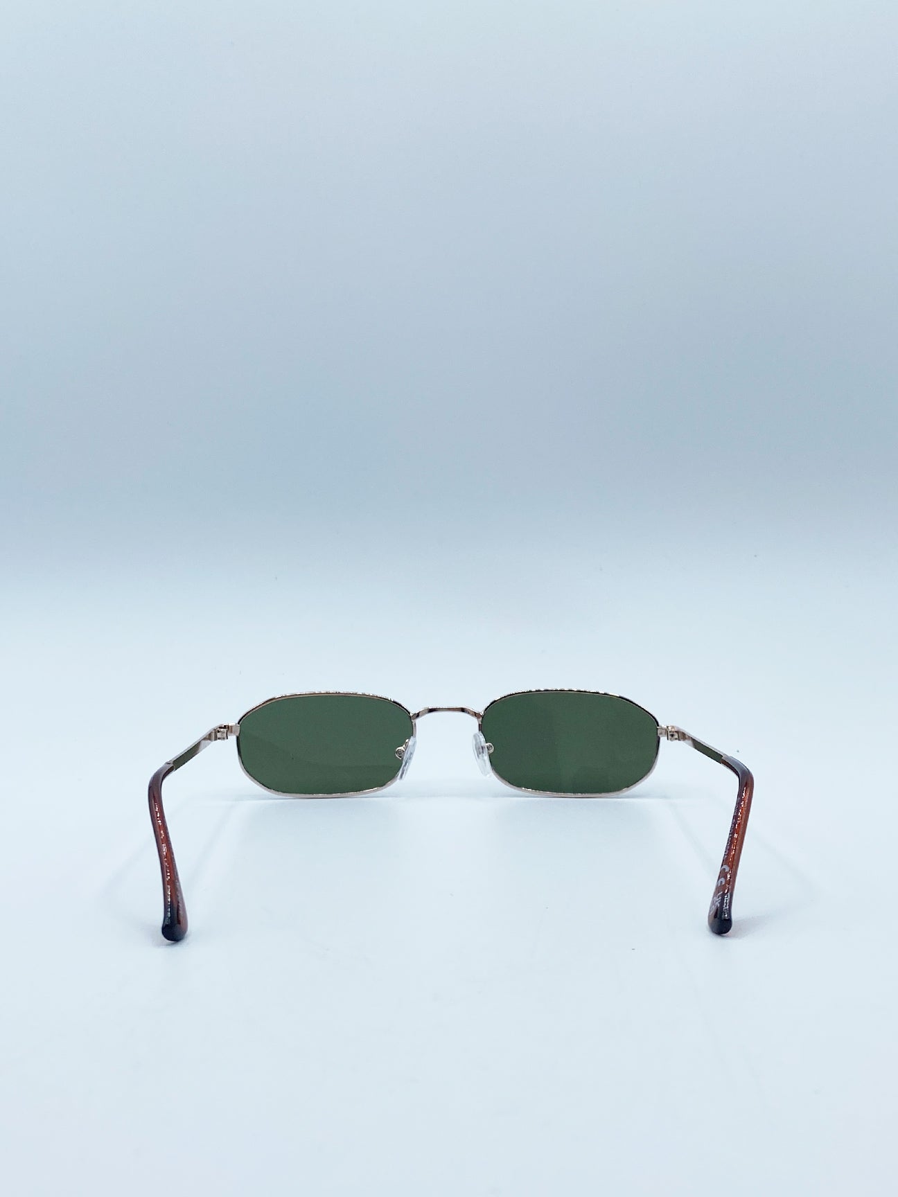 Oval Metal Frame Sunglasses In Silver Khaki