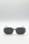 Oval Sunglasses with Wide Arm in Mint