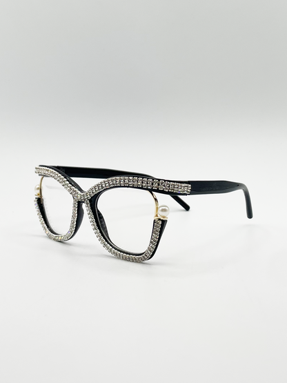 Festival Diamante with Pearls Cateye Glasses