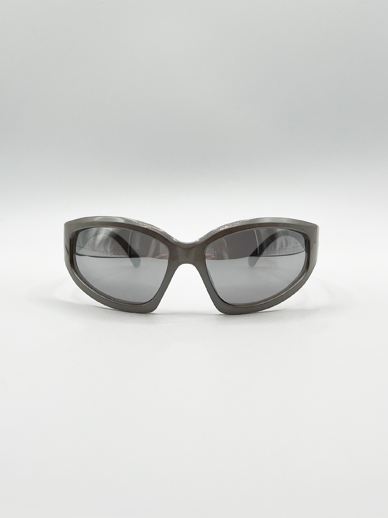 Silver Racer Wrap Sunglasses