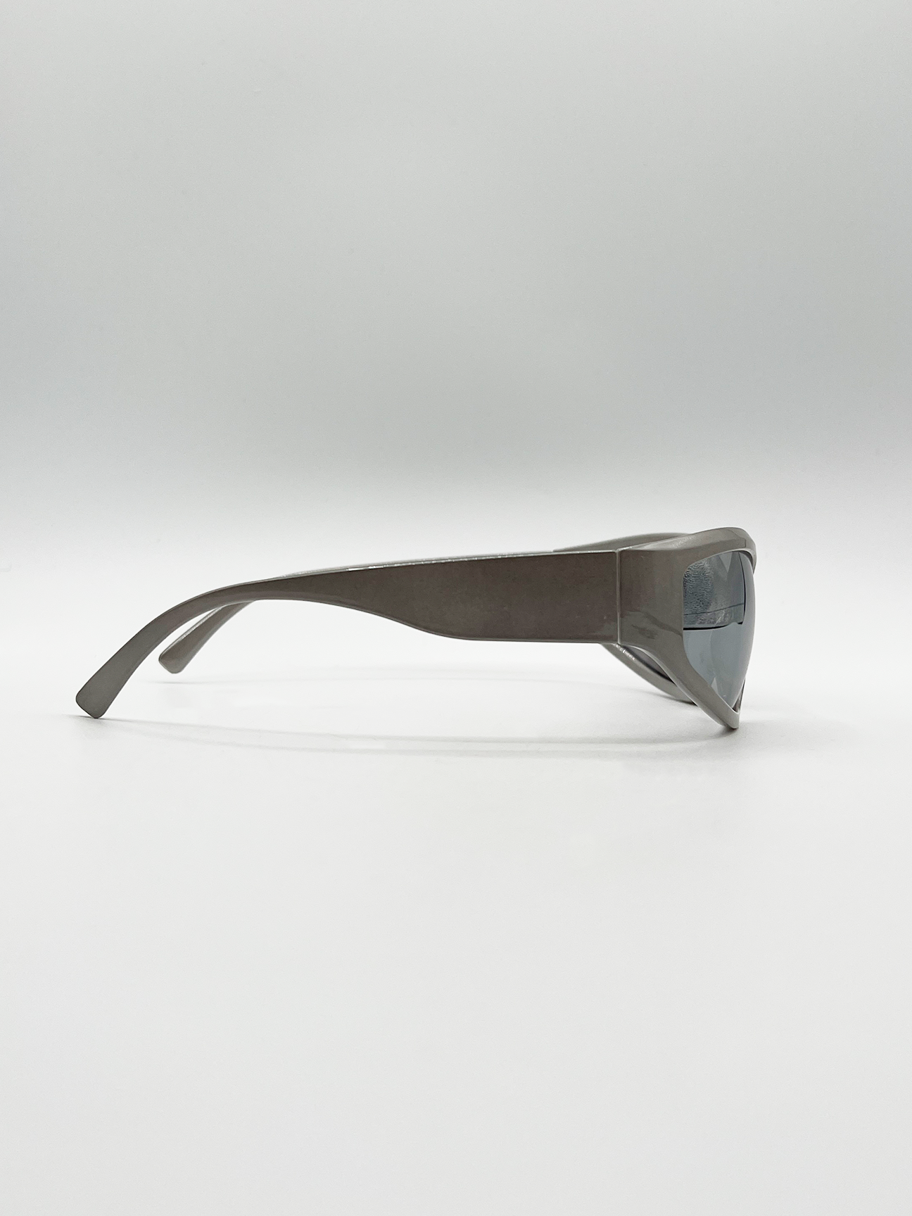 Silver Racer Wrap Sunglasses