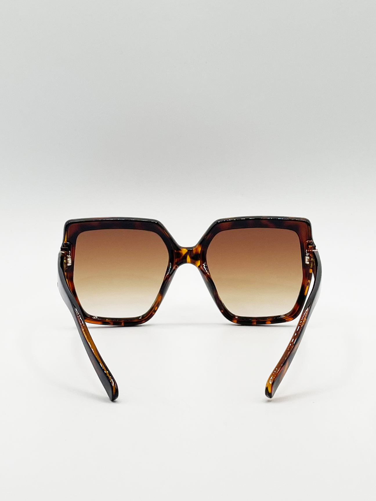 Oversize Cateye Sunglasses with Diamante Detail in Tortoise