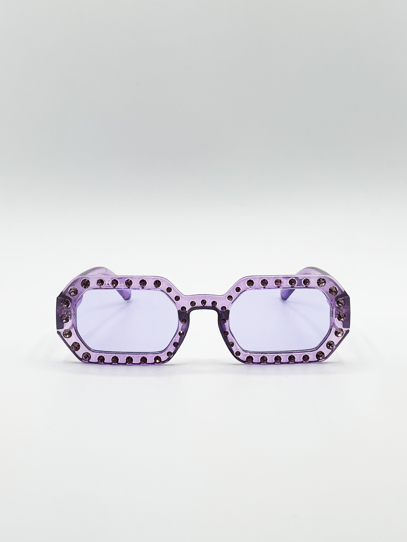 Oval Festival Glasses with Gem Detail in Purple