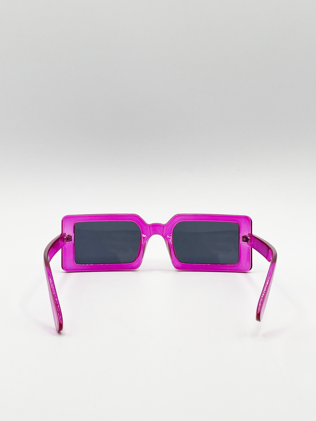 Square Frame Sunglasses in Hot Pink with Black Lens