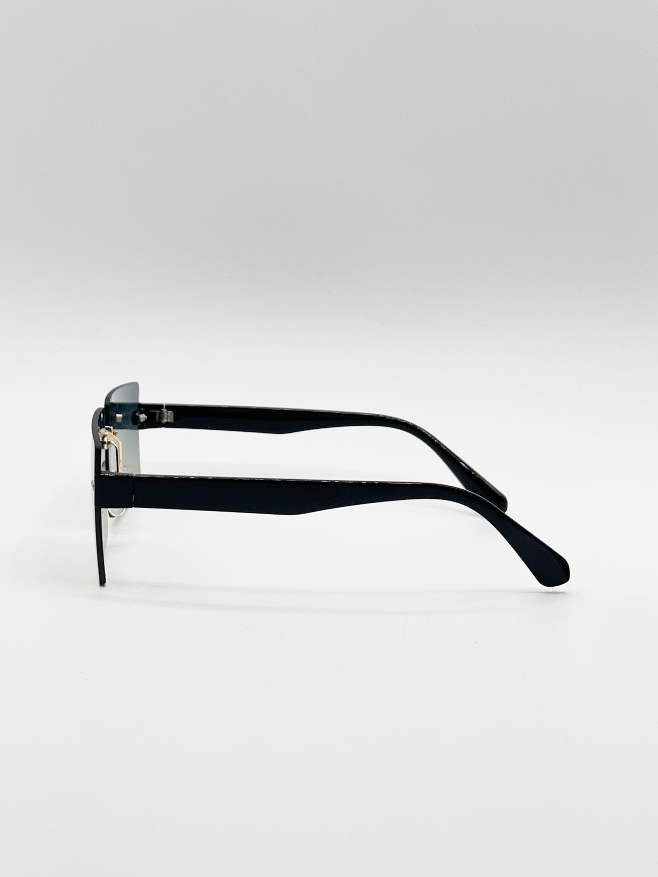 Square Frameless Sunglasses with Black Ombre Lens