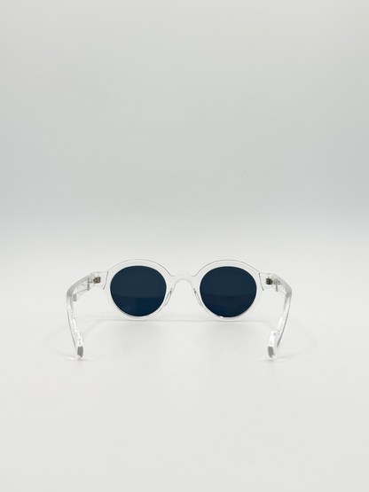Classic Round Mens Sunglasses in Transparent