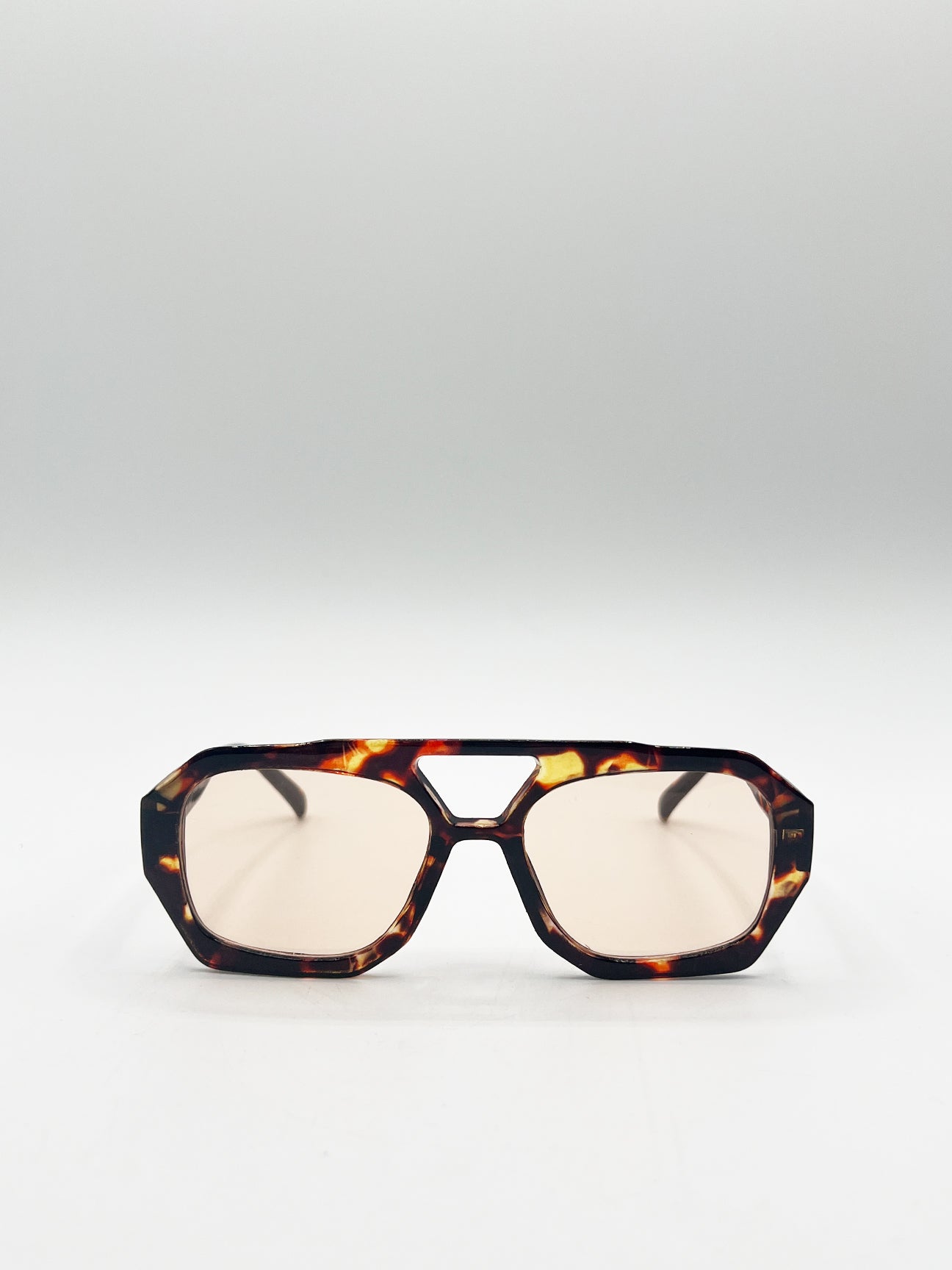 Tortoiseshell Navigator Sunglasses with Orange Lenses