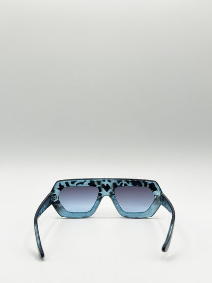 Cross-Border Flat Sunglasses in Blue Leopard