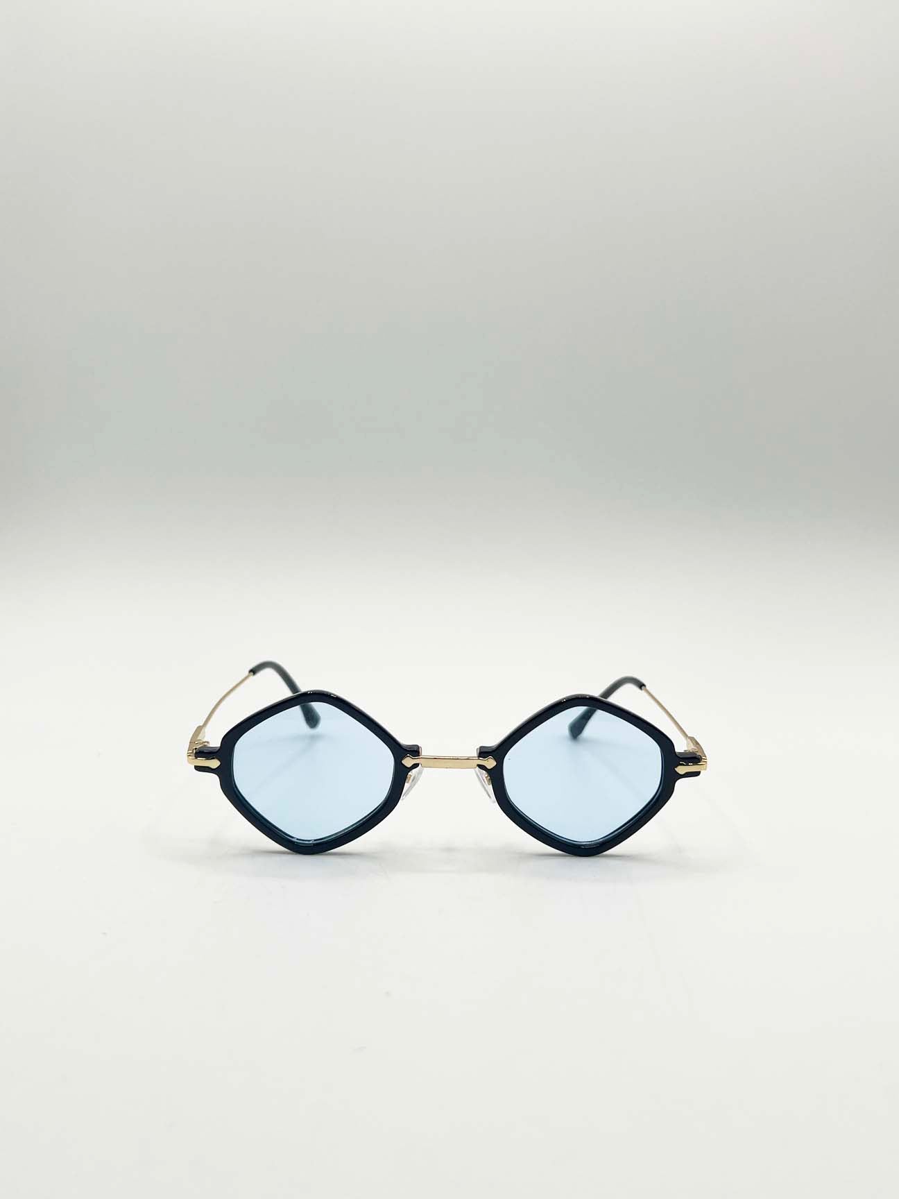 Diamond ,Shape Sunglasses in Black Blue