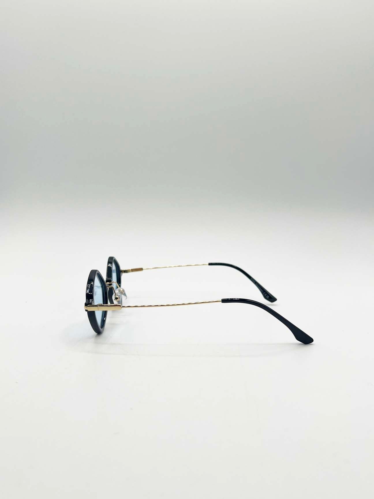 Diamond ,Shape Sunglasses in Black Blue