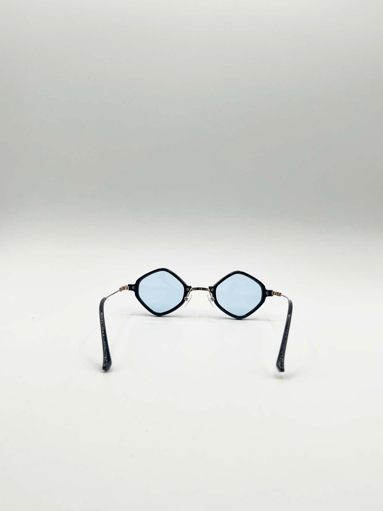 Diamond Shape Sunglasses in Black Blue