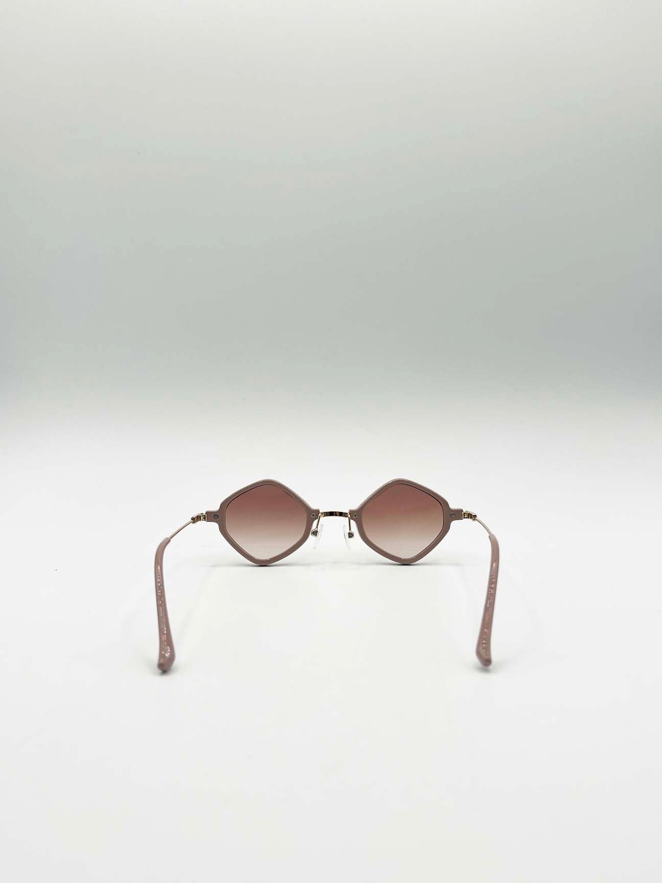 Diamond ,Shape Sunglasses in Nude