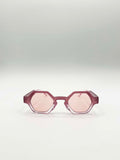 Round Hexagon Sunglasses in Pink