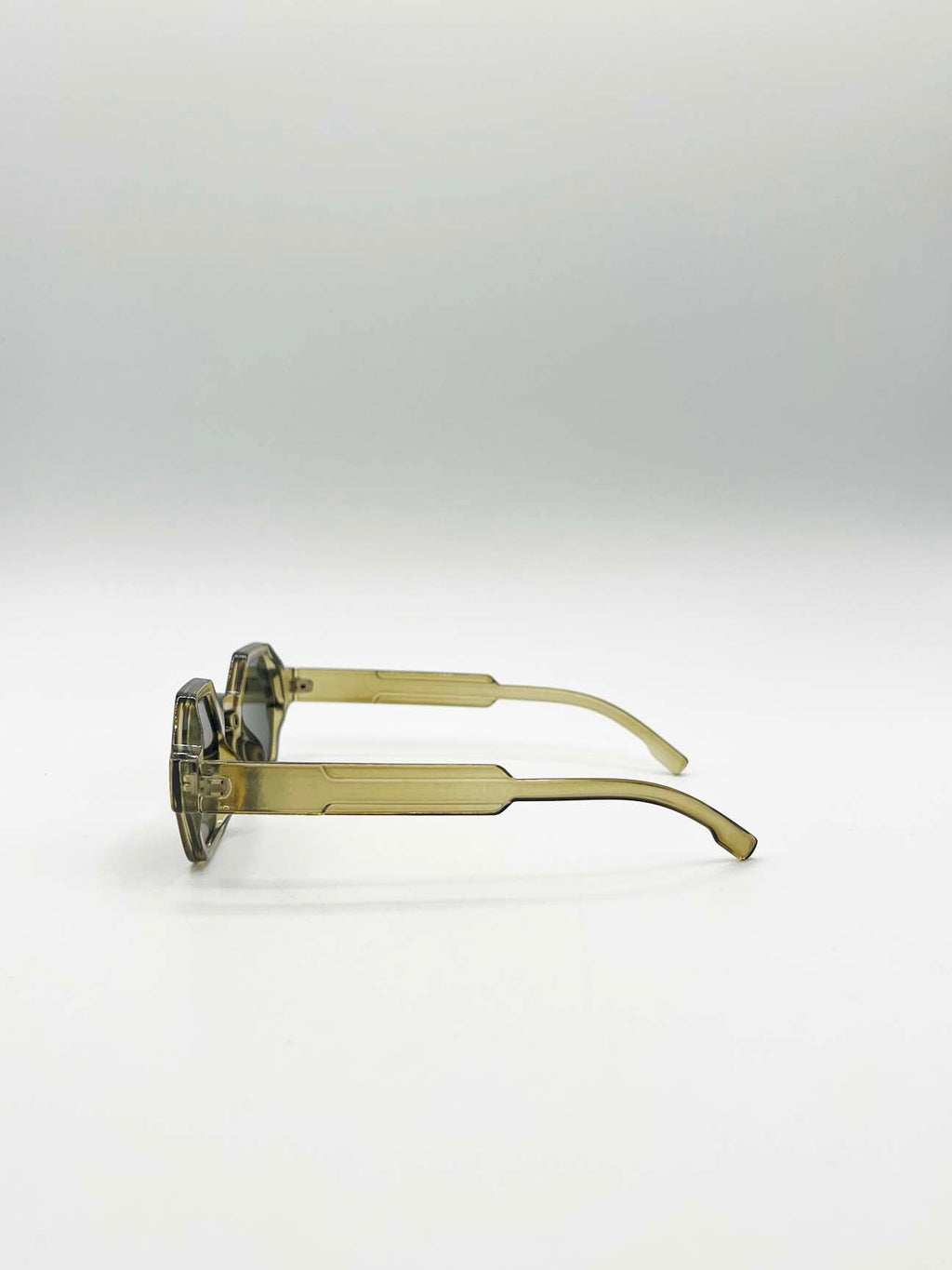 Round Hexagon Sunglasses in Sage Green