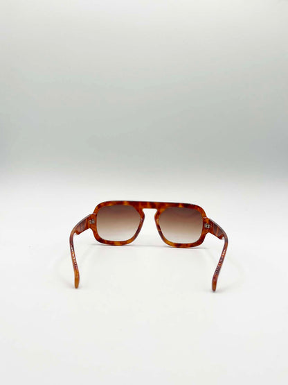 Retro Navigator Sunglasses in Burnt Rust