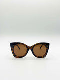 Oversized Round Cat-Eye Sunglasses in Tortoiseshell