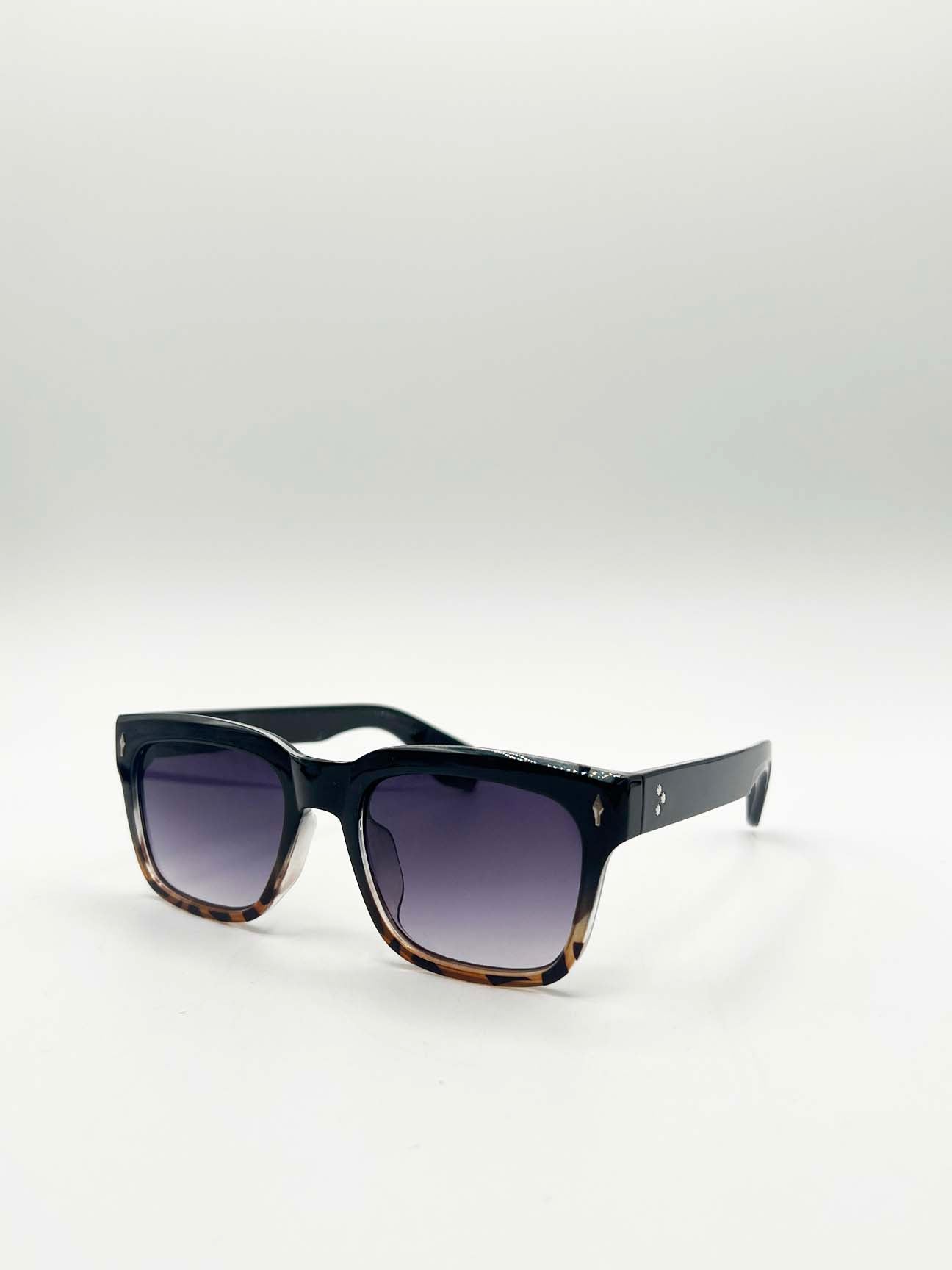 Square Wayfarer in Black Leopard