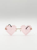 Scallop Heart Sunglasses in Pink