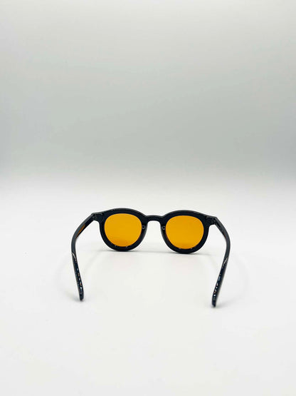 Bold Rounded Sunglasses in Black Orange