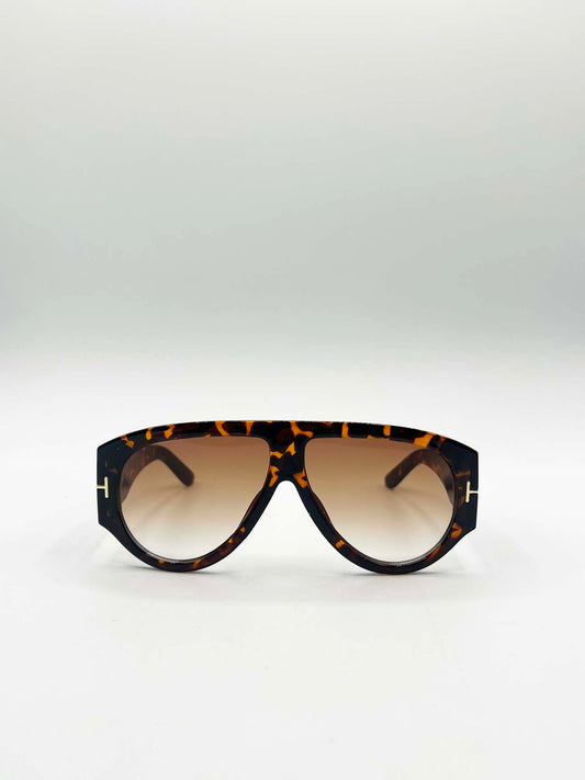 Oversized Rounded Tortoiseshell Sunglasses