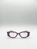 Oval Rectangular Vintage Sunglasses in Purple