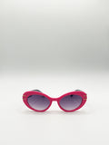 Oval Cat-Eye Sunglasses in Hot Pink