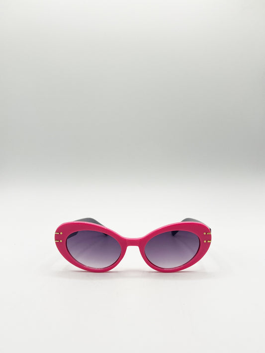 Oval Cat-Eye Sunglasses in Hot Pink