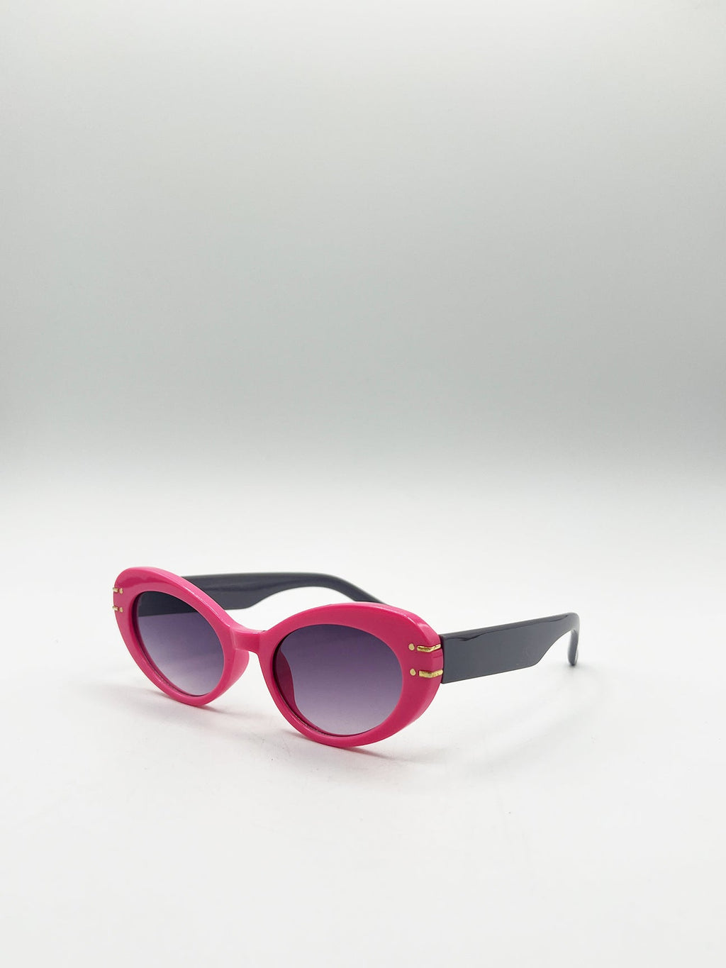 Oval Cat-Eye Sunglasses in Hot Pink