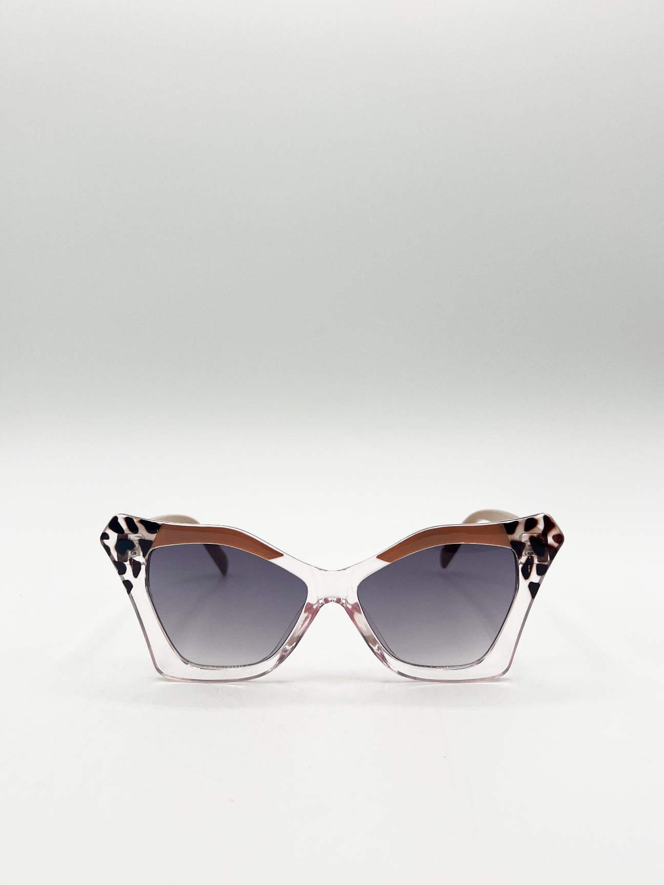 Oversized Cat-Eye Sunglasses in Nude