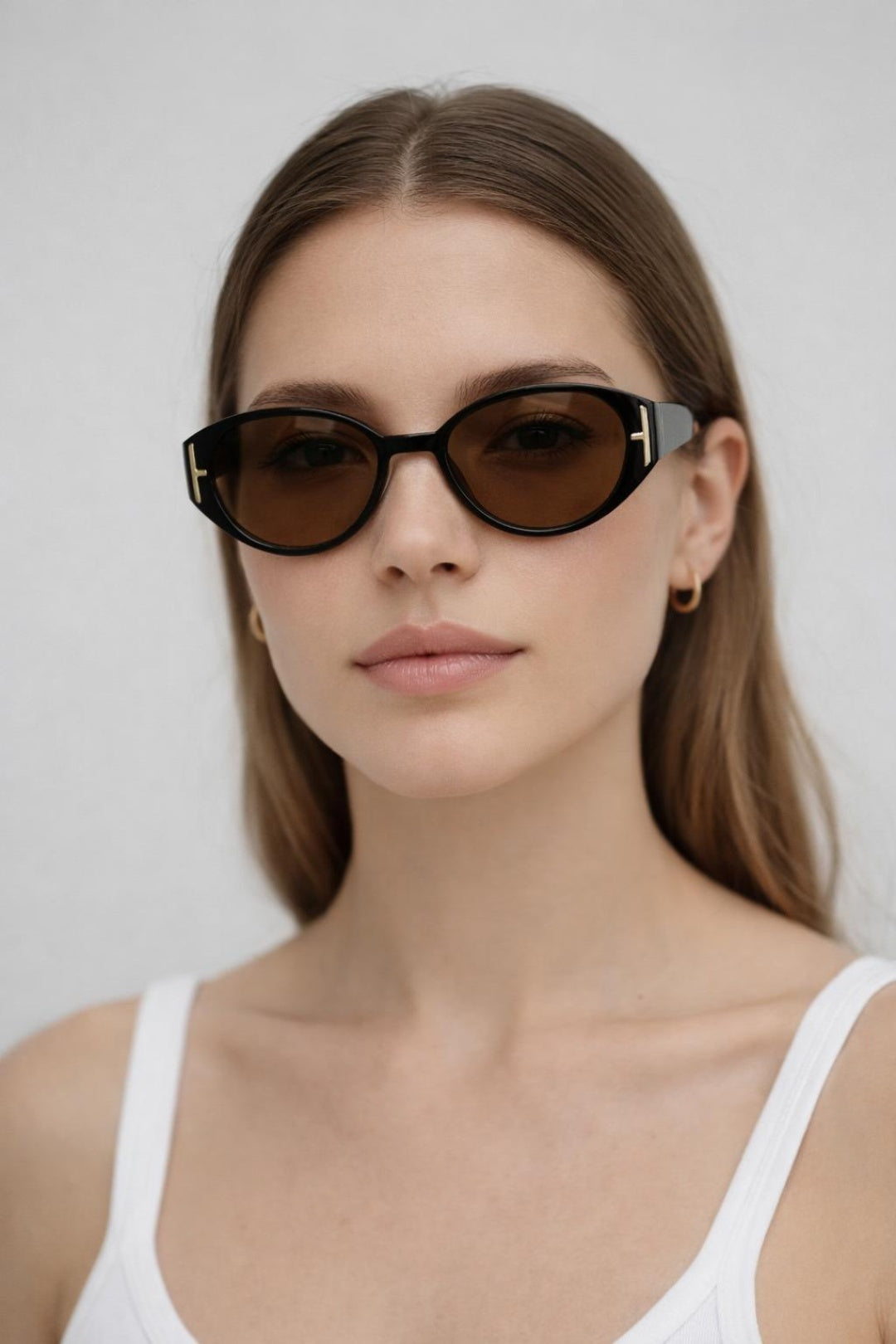 Oval Shape Retro Sunglasses In Black