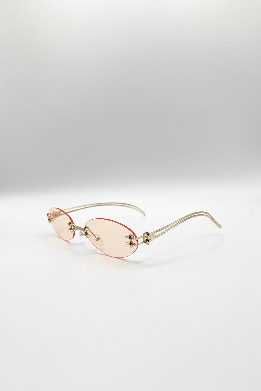 Rimless Oval Sunglasses In Brown