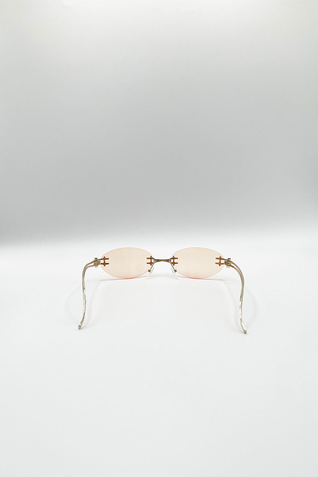 Rimless Oval Sunglasses In Brown