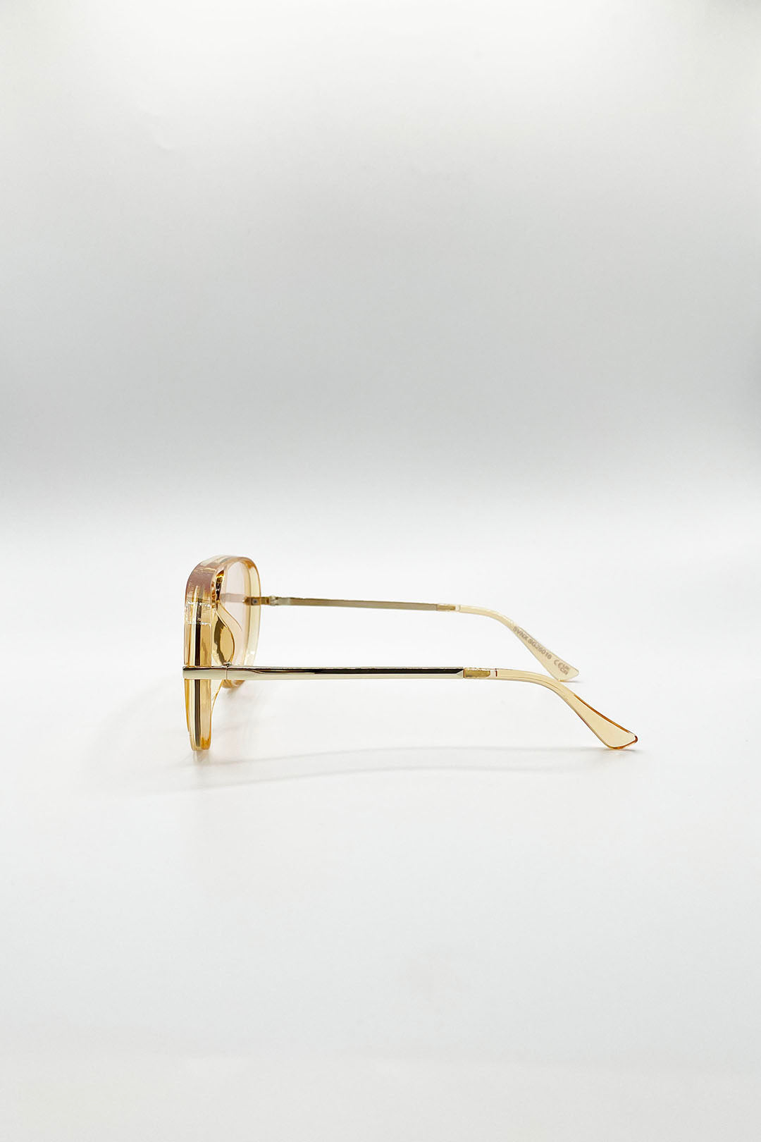 Bold Aviator Metal Arm Sunglasses In Champagne In Champagne
