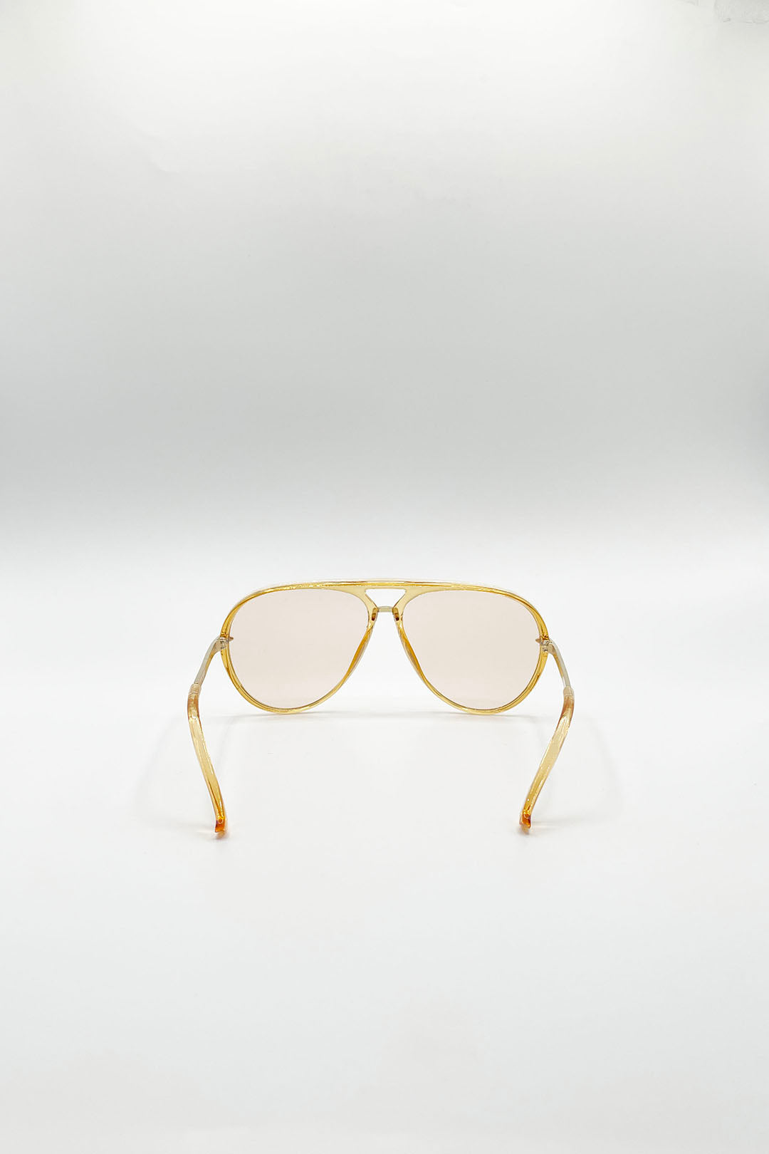 Bold Aviator Metal Arm Sunglasses In Champagne In Champagne