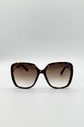Oversized Square Sunglasses In Tortoiseshell