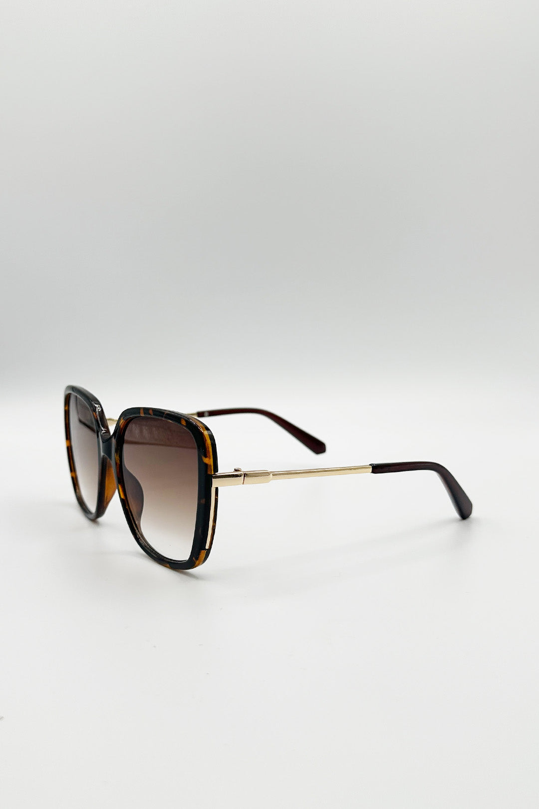 Oversized Square Sunglasses In Tortoiseshell